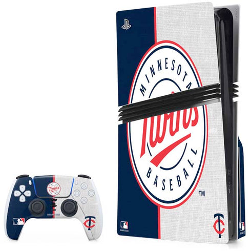 MLB Minnesota Twins Split PS5 Pro Disk Bundle  Skin